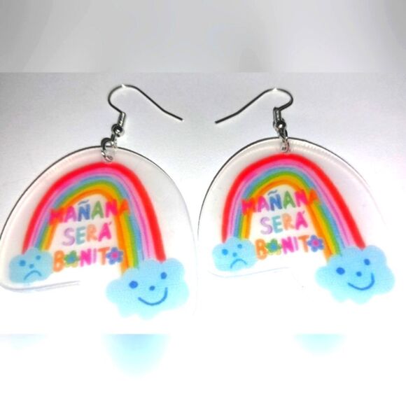 Colorful fun rainbow earrings - Picture 6 of 8